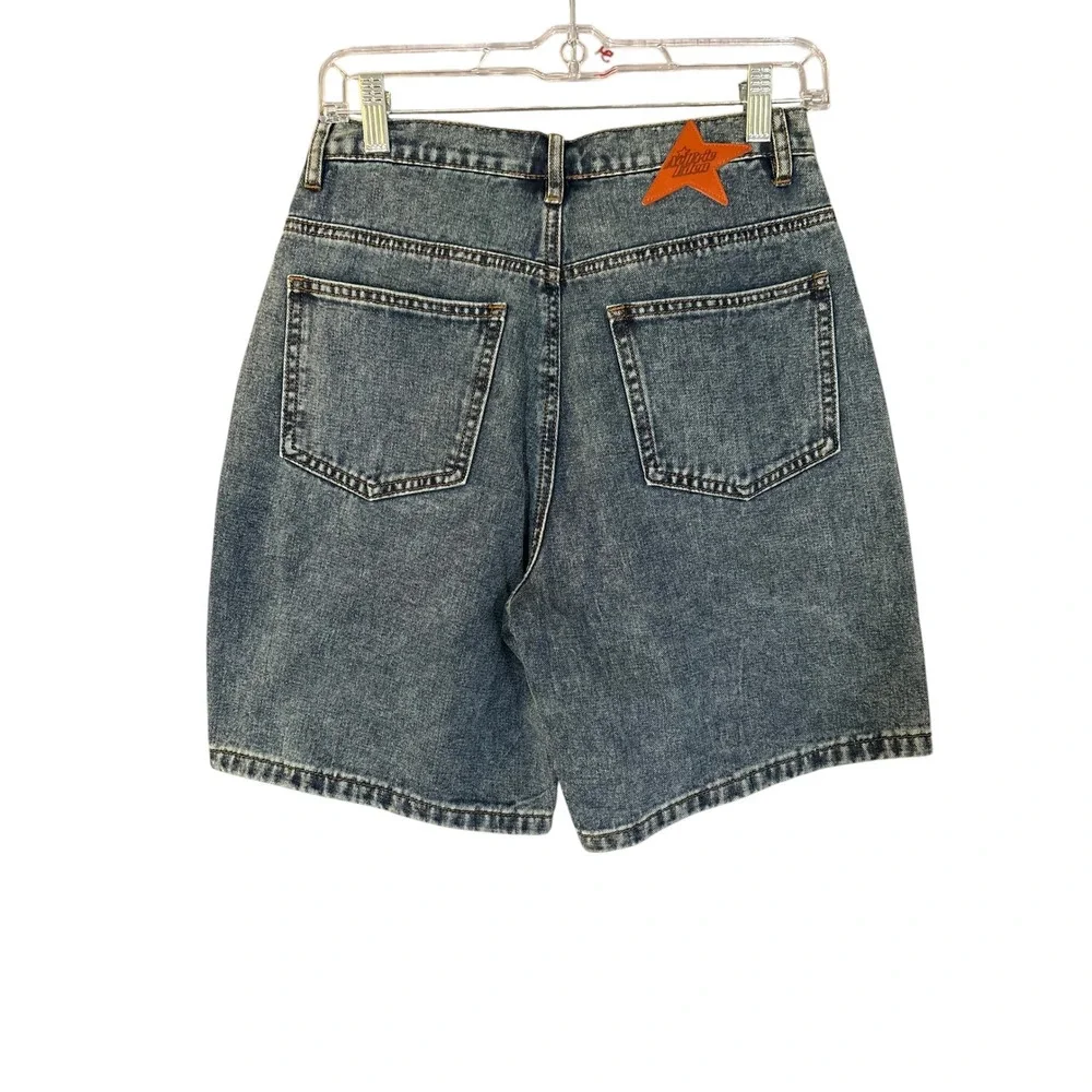 NWT Aelfric Eden Unisex Star Patchwork Jorts 27 Baggy Jean Shorts Denim Y2K